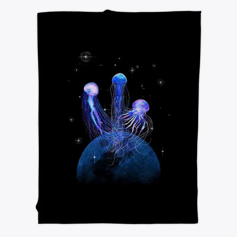 Watercolor Jellyfish Moon